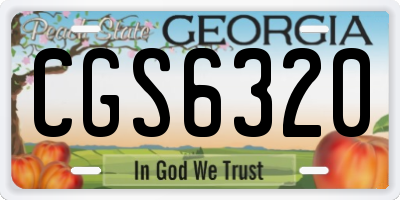 GA license plate CGS6320