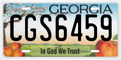 GA license plate CGS6459