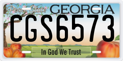 GA license plate CGS6573