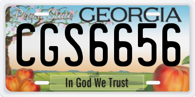 GA license plate CGS6656