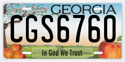 GA license plate CGS6760