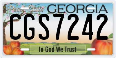 GA license plate CGS7242