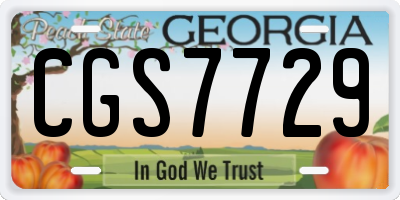 GA license plate CGS7729