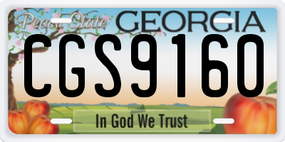GA license plate CGS9160