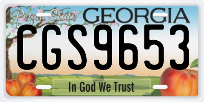GA license plate CGS9653