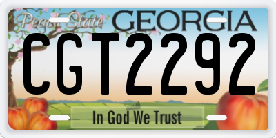 GA license plate CGT2292