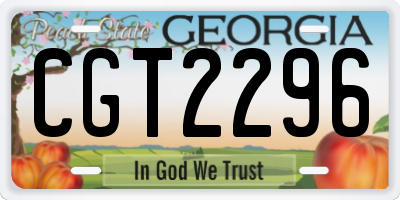 GA license plate CGT2296