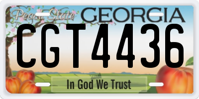 GA license plate CGT4436