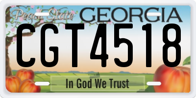 GA license plate CGT4518