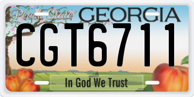 GA license plate CGT6711