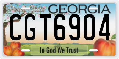 GA license plate CGT6904