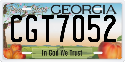 GA license plate CGT7052