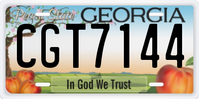 GA license plate CGT7144