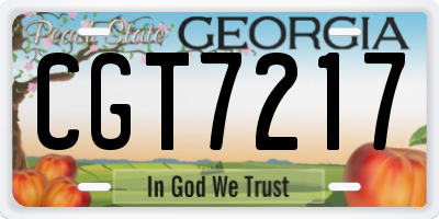 GA license plate CGT7217