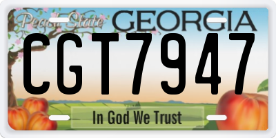 GA license plate CGT7947