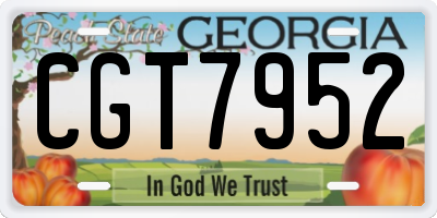 GA license plate CGT7952