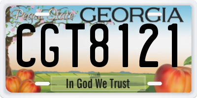 GA license plate CGT8121