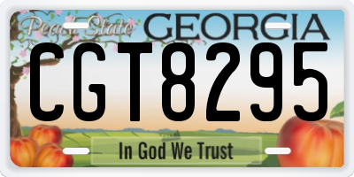 GA license plate CGT8295