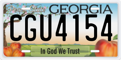 GA license plate CGU4154