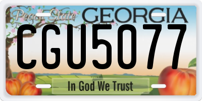 GA license plate CGU5077