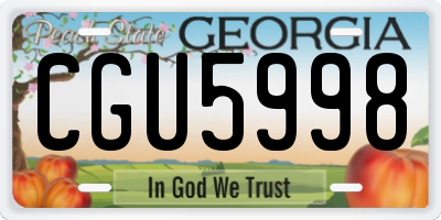 GA license plate CGU5998