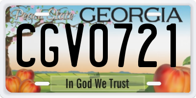 GA license plate CGV0721