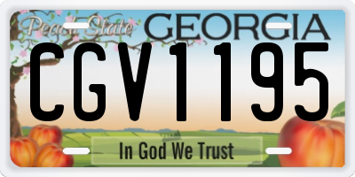 GA license plate CGV1195