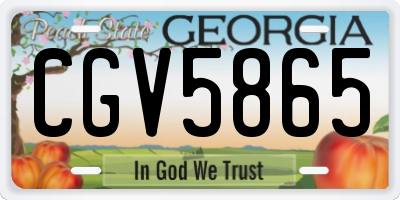 GA license plate CGV5865