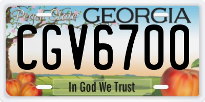 GA license plate CGV6700