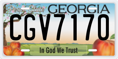 GA license plate CGV7170