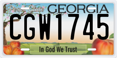 GA license plate CGW1745