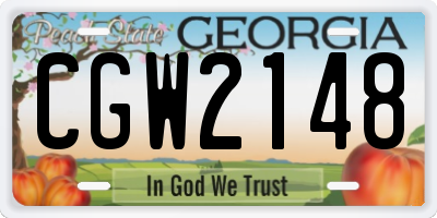 GA license plate CGW2148