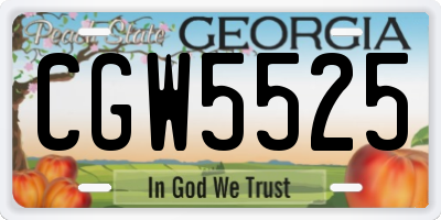 GA license plate CGW5525