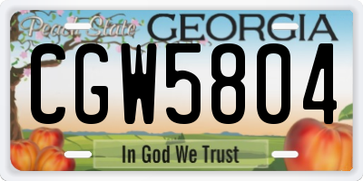 GA license plate CGW5804