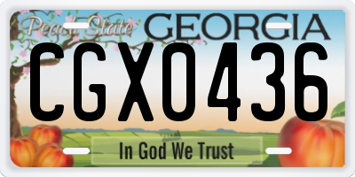 GA license plate CGX0436