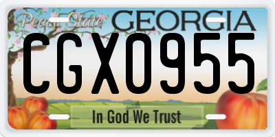 GA license plate CGX0955
