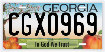 GA license plate CGX0969
