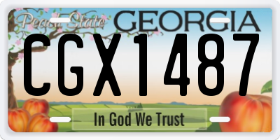 GA license plate CGX1487