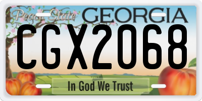 GA license plate CGX2068