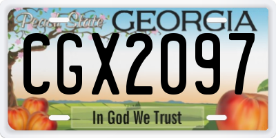 GA license plate CGX2097