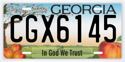 GA license plate CGX6145