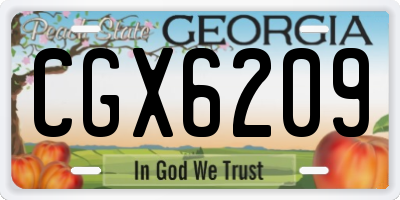 GA license plate CGX6209