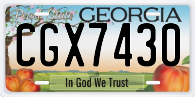 GA license plate CGX7430
