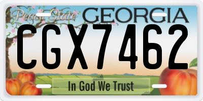 GA license plate CGX7462