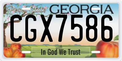GA license plate CGX7586