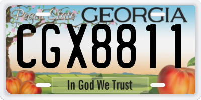 GA license plate CGX8811