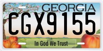 GA license plate CGX9155