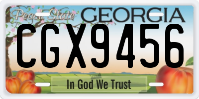 GA license plate CGX9456