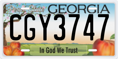 GA license plate CGY3747