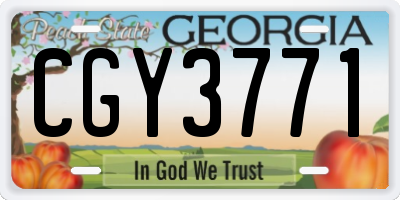 GA license plate CGY3771